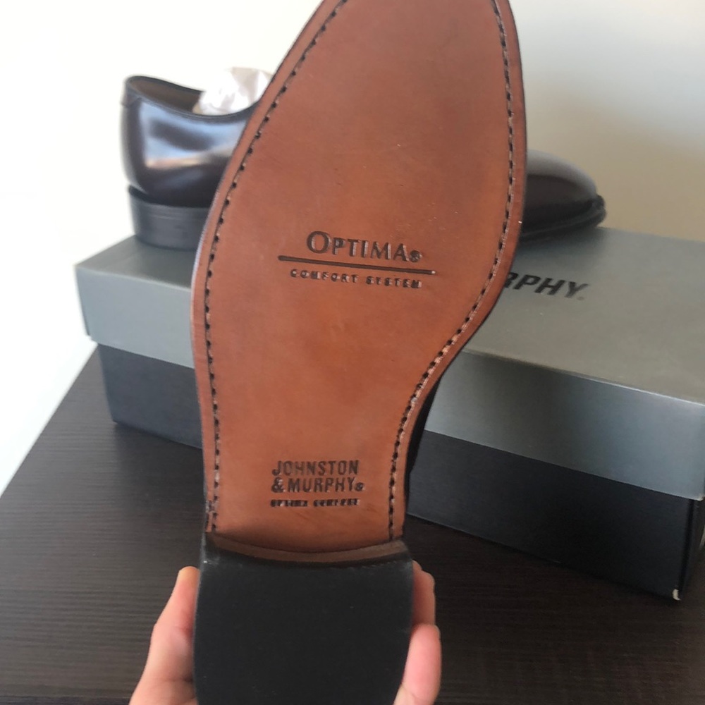 Johnston & Murphy Black Oxford Bordeaux New size 7 - Picture 3 of 4